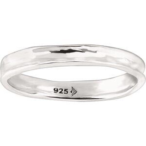 Women's Stellar Stable Stacking Ring in Hammered Sterling Silver Delicate Looks
